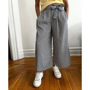 Zara Trafaluc Flare Pants – Blue/White Gingham | Wide Leg | Size S